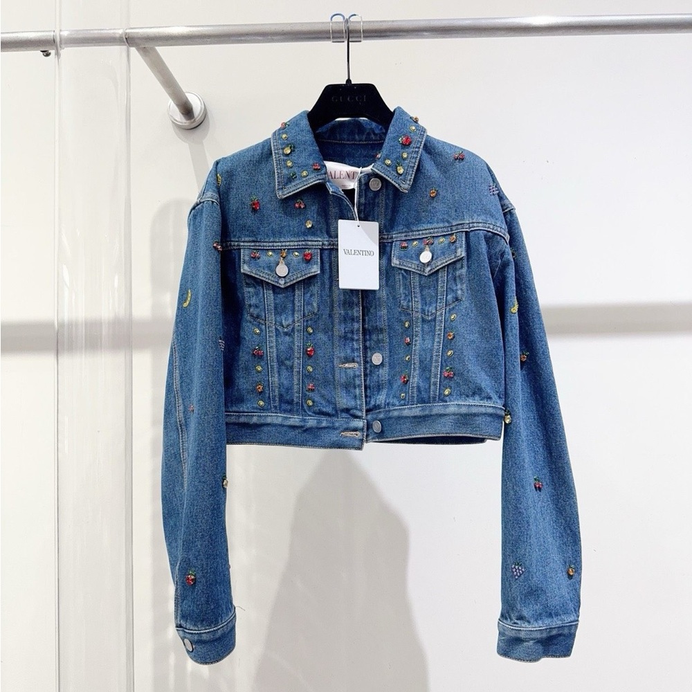 ❌sold❌Authentic Valentino Studded Blue Denim Jacket